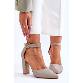 Escarpins Brillants à Talons Hauts Doré True Love d'or 1