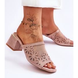 Chaussons Talons Avec Mesh S.Barski KV-612-1 Nude beige 2