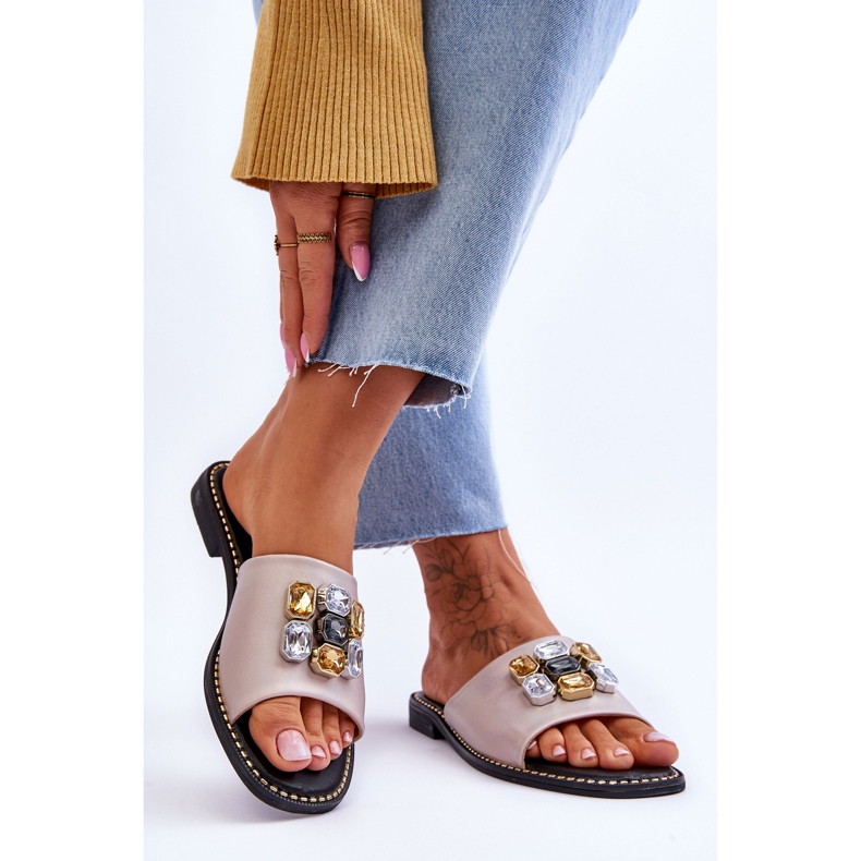 Chaussons Femme Avec Pierres S.Barski KV-2775-31 Nude beige 2