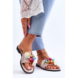 Chaussons Avec Perles Décoratives S.Barski KV-2775-47 Nude beige 2