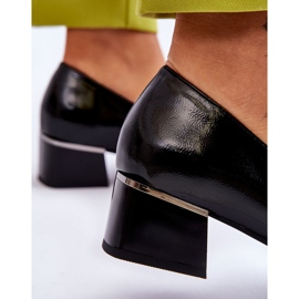 Vinceza Escarpins à la mode en cuir verni avec un nœud décoratif Shira Noir 4