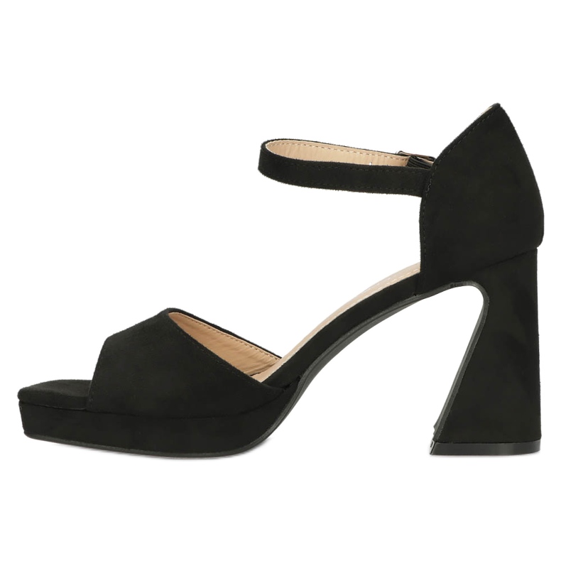 Sandales en daim féminin sur l'insert Filippo DS4489 / 23 en cuir noir le noir 3