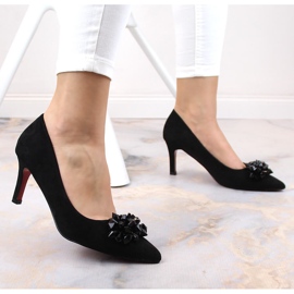 Escarpins femme en daim à perles T.Sokolski W23-401 le noir 4