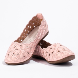 W. Potocki Ballerines ajourées rose Potocki fille 2