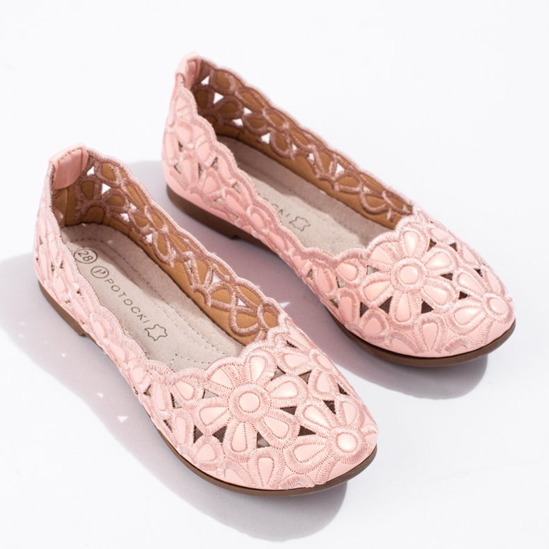 W. Potocki Ballerines ajourées rose Potocki fille 1