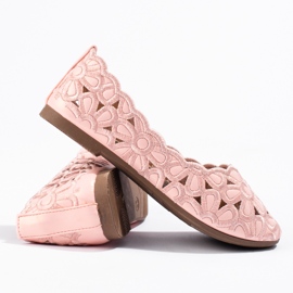W. Potocki Ballerines ajourées rose Potocki fille 3
