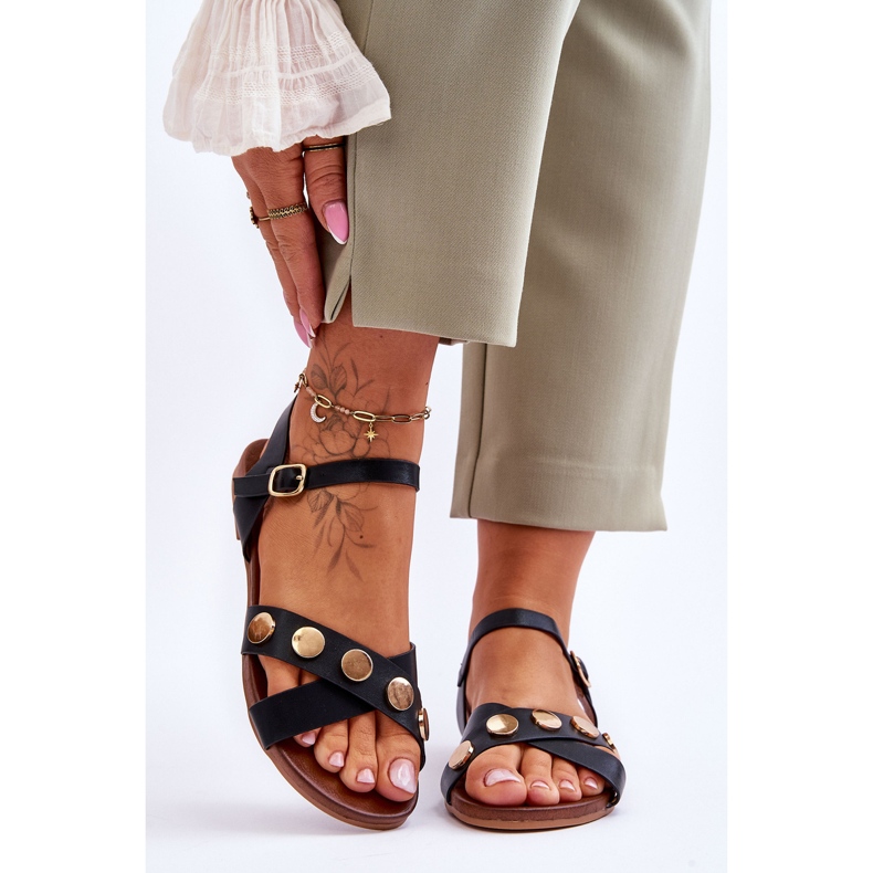 Sandales Plates S.Barski KV-5541-35 Noir 1