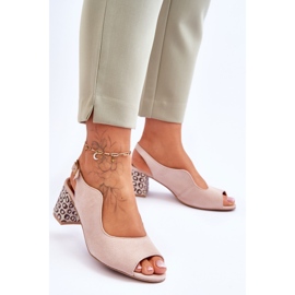 Sandales à Talon en Daim pour Femme Maciejka 05870-04 Beige 3