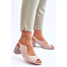Sandales à Talon en Daim pour Femme Maciejka 05870-04 Beige 5