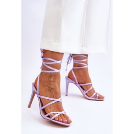 Sandales Attachées Pour Femmes Sur Un Talon Haut Violet Meya 2