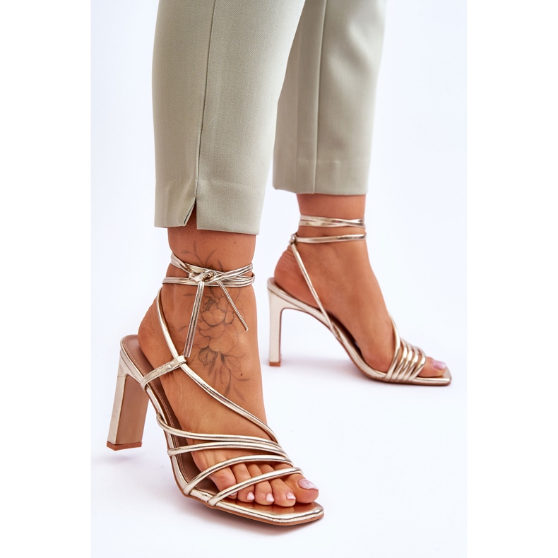 FJ1 Sandales à talons hauts Tessoro dorées à la mode d'or 2