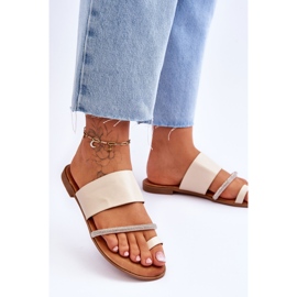 Tongs Femme Avec Lanière Décorative Beige Sublime 2