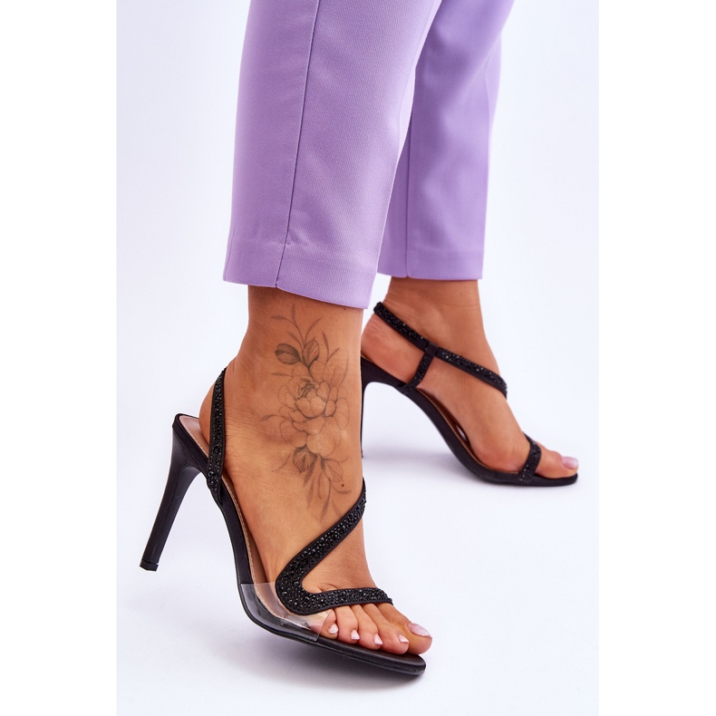 Sandales élégantes à talons hauts à enfiler Colima noir 2