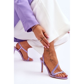 Elégant Slip-On Talons Hauts Violet Colima 5