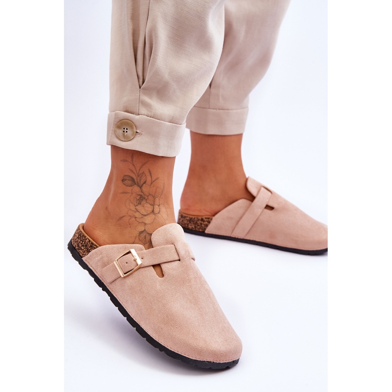 FJ1 Sandales Daim Sur Plateforme Liège Beige Vellma 2