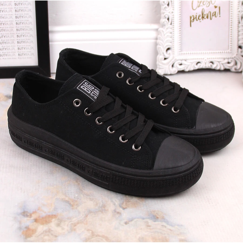 Baskets pour femmes sur la plate-forme noire Big Star LL274A176 le noir 2