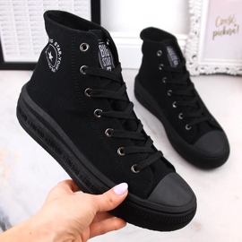 Bottines pour femmes sur la plate-forme noire Big Star LL274A182 le noir 1