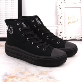 Bottines pour femmes sur la plate-forme noire Big Star LL274A182 le noir 2