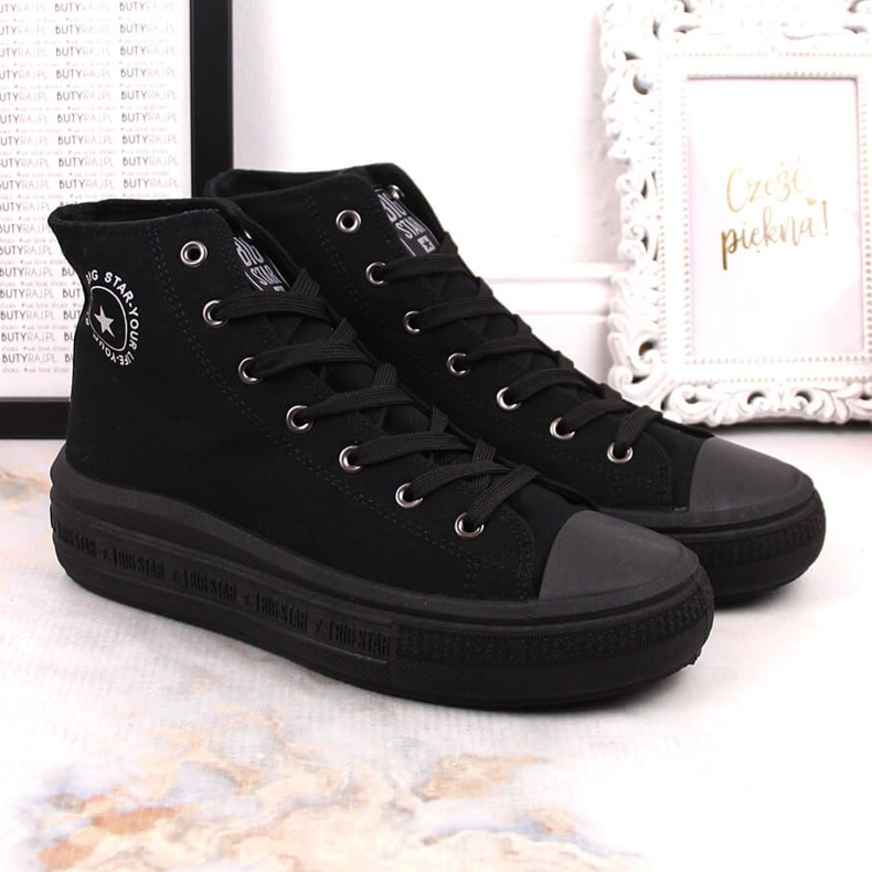 Bottines pour femmes sur la plate-forme noire Big Star LL274A182 le noir 2 Bottines pour femmes sur la plate-forme noire Big Star LL274A182 le noir 2