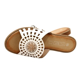Tongs ajourées pour femmes à la mode avec zircons Filippo DK4621/23 WH blanc blanche 4