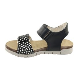 Bartek Sandales en cuir bleu marine des filles en points 2