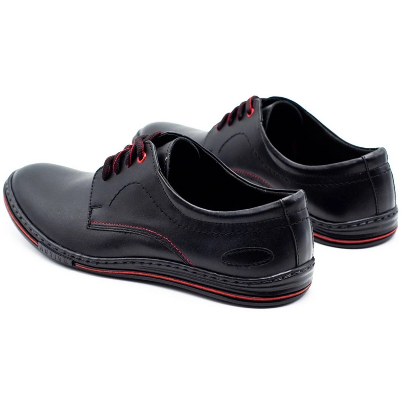 Olivier Chaussures pour hommes en cuir 295LU noir avec rouge le noir 4