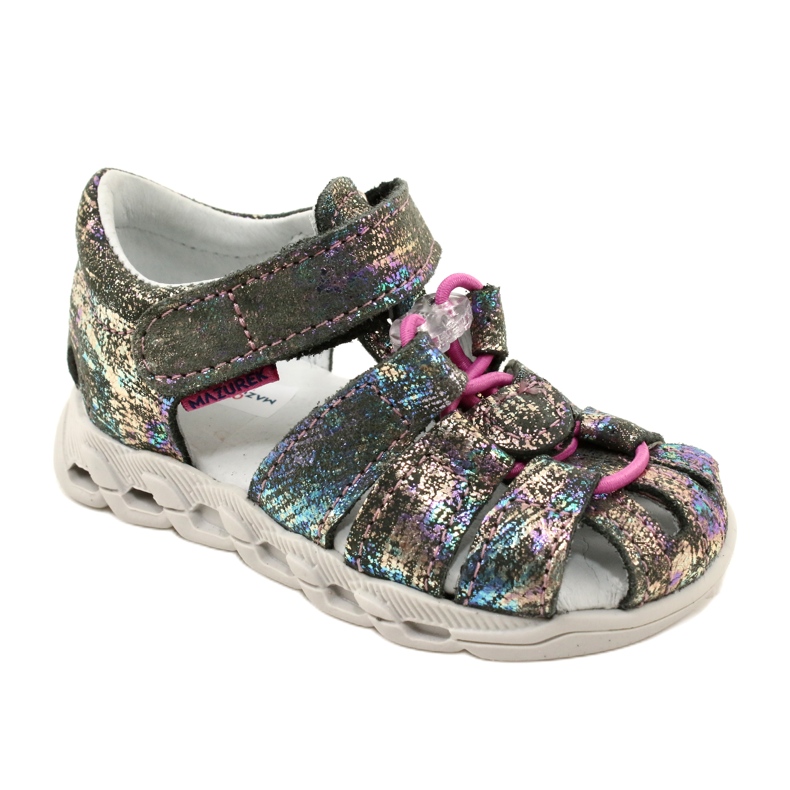 Sandales des filles Mazurek en cuir brillant 1364 Metallique gris 1 Sandales des filles Mazurek en cuir brillant 1364 Metallique gris 1