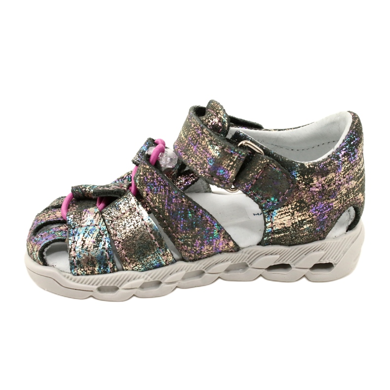 Sandales des filles Mazurek en cuir brillant 1364 Metallique gris 2 Sandales des filles Mazurek en cuir brillant 1364 Metallique gris 2