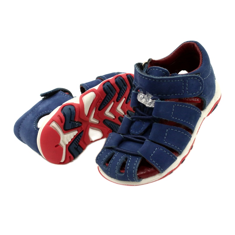 Sandales en cuir Boys Mazurek 1364 bleu marine 4