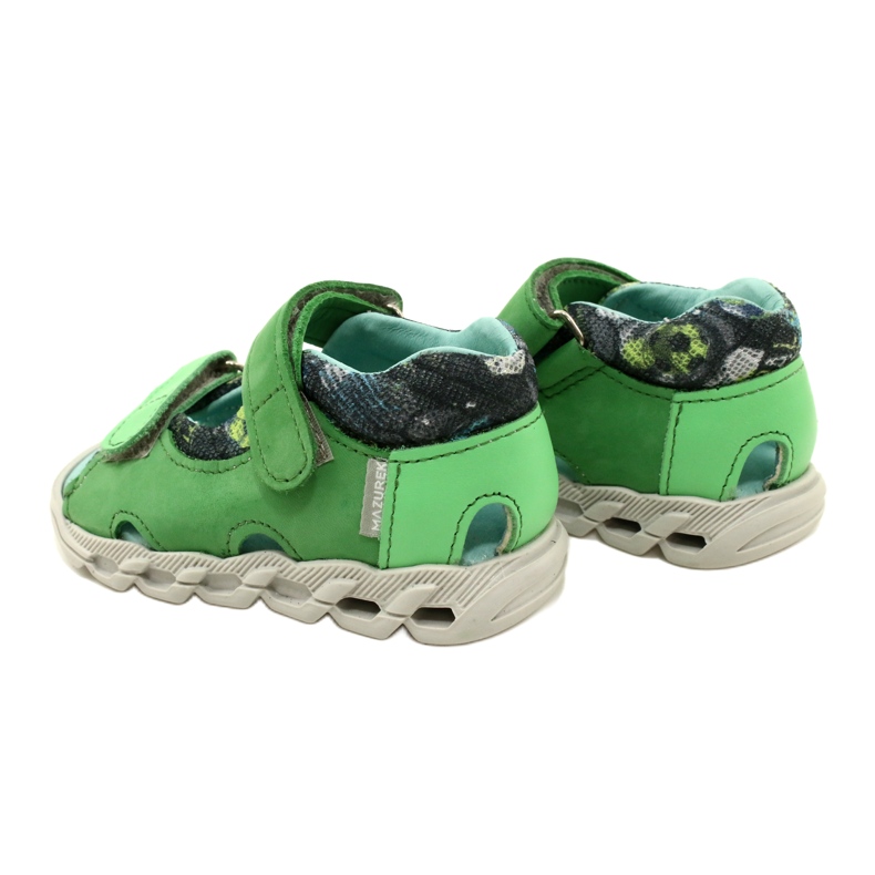 Sandales en cuir pour enfants pour Velcro Mazurek 1363 vert 6