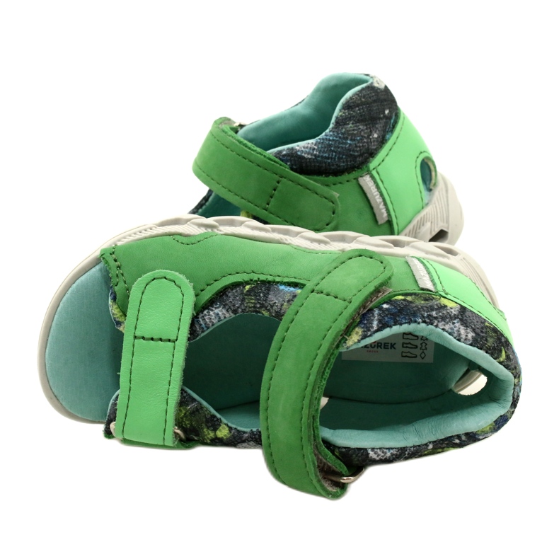 Sandales en cuir pour enfants pour Velcro Mazurek 1363 vert 5