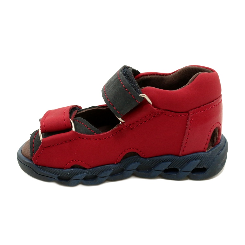 Sandales en cuir pour enfants pour fermeture scratch Mazurek 1363 rouge 2