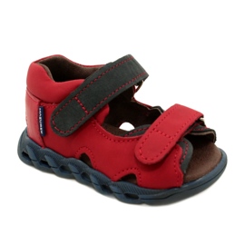 Sandales en cuir pour enfants pour Velcro Mazurek 1363 rouge 1