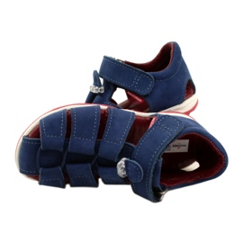 Sandales en cuir pour Velcro Mazurek 1364 bleu marine 5