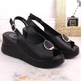 Filippo sandales compensées en cuir W DS4406 noir le noir 2