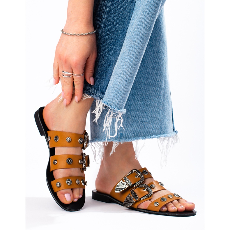 Seastar Chaussons élégants avec boucles brun 2 Seastar Chaussons élégants avec boucles brun 2