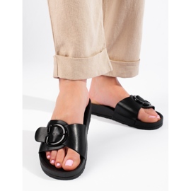 Sliders noirs Shelovet avec boucle le noir 1