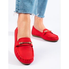 Mocassins femme Shelovet rouges 2