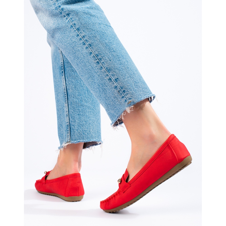 Mocassins femme Shelovet rouges 1