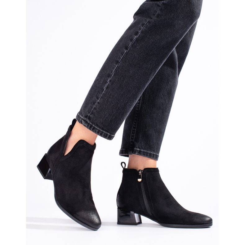 Bottes Vinceza en daim noir le noir 2