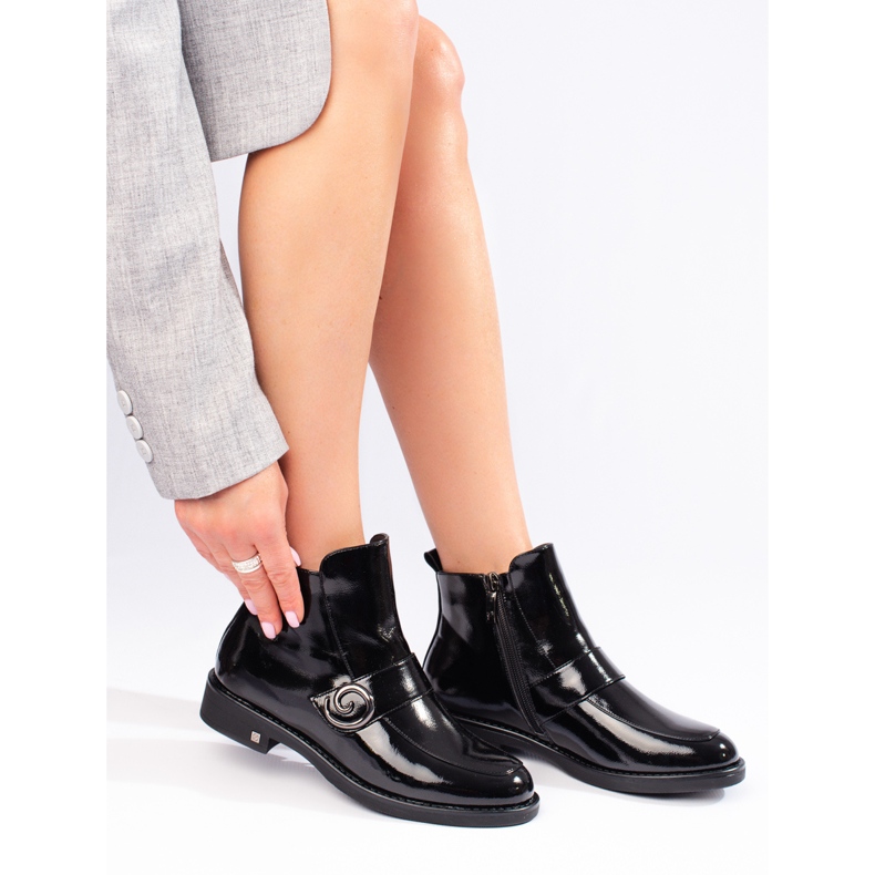 Bottines vernies noires W. Potocki le noir 1
