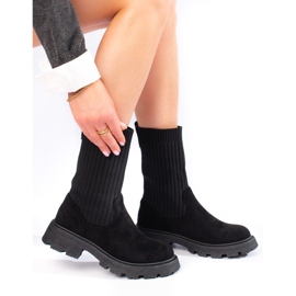 Bottines en daim pour femme avec tige souple Shelovet le noir 2