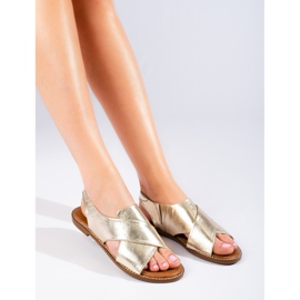 W. Potocki Sandales plates Potocki dorées femme 2