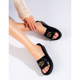 W. Potocki Chaussons compensés noirs pour femmes de Potocki 1