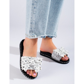 W. Potocki Chaussons femme à semelle épaisse, noir Potocki blanc 1