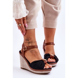 Sandales Compensées Femme Avec Décoration Noir Candice le noir 1