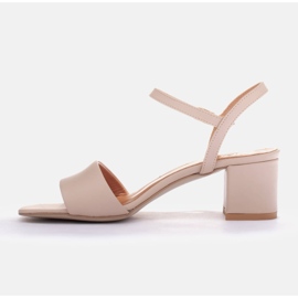 Marco Shoes Sandales à talon midi beige 1