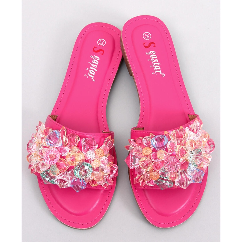 Seastar Chaussons avec pierres colorées Estrada Fuchsia rose 1