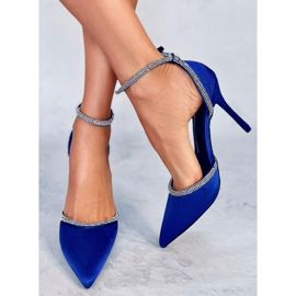 Escarpins à talons hauts avec zircons cubiques Conway Blue bleu 3