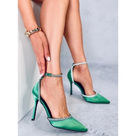 Escarpins à talons hauts avec zircons cubiques Conway Green vert 2
